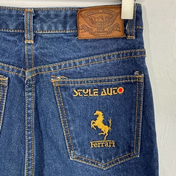 Style Auto Ferrari Vintage Slim Straight Denim Jeans 5/6 - Picture 4 of 7
